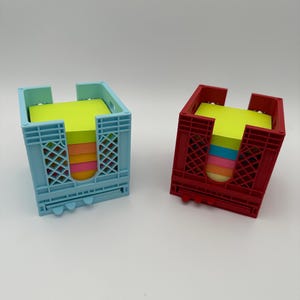 Milkcrate and templates stacked.