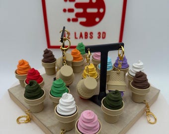 Ice Cream Fidget Keychain | Creamy Feel Keycaps | Bag Tag or Desk Fidget