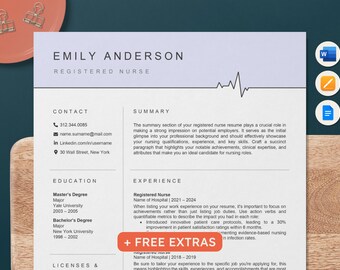 Sjabloon CV verpleegkundige: modern cv-ontwerp (Word, Google Docs, Pages)