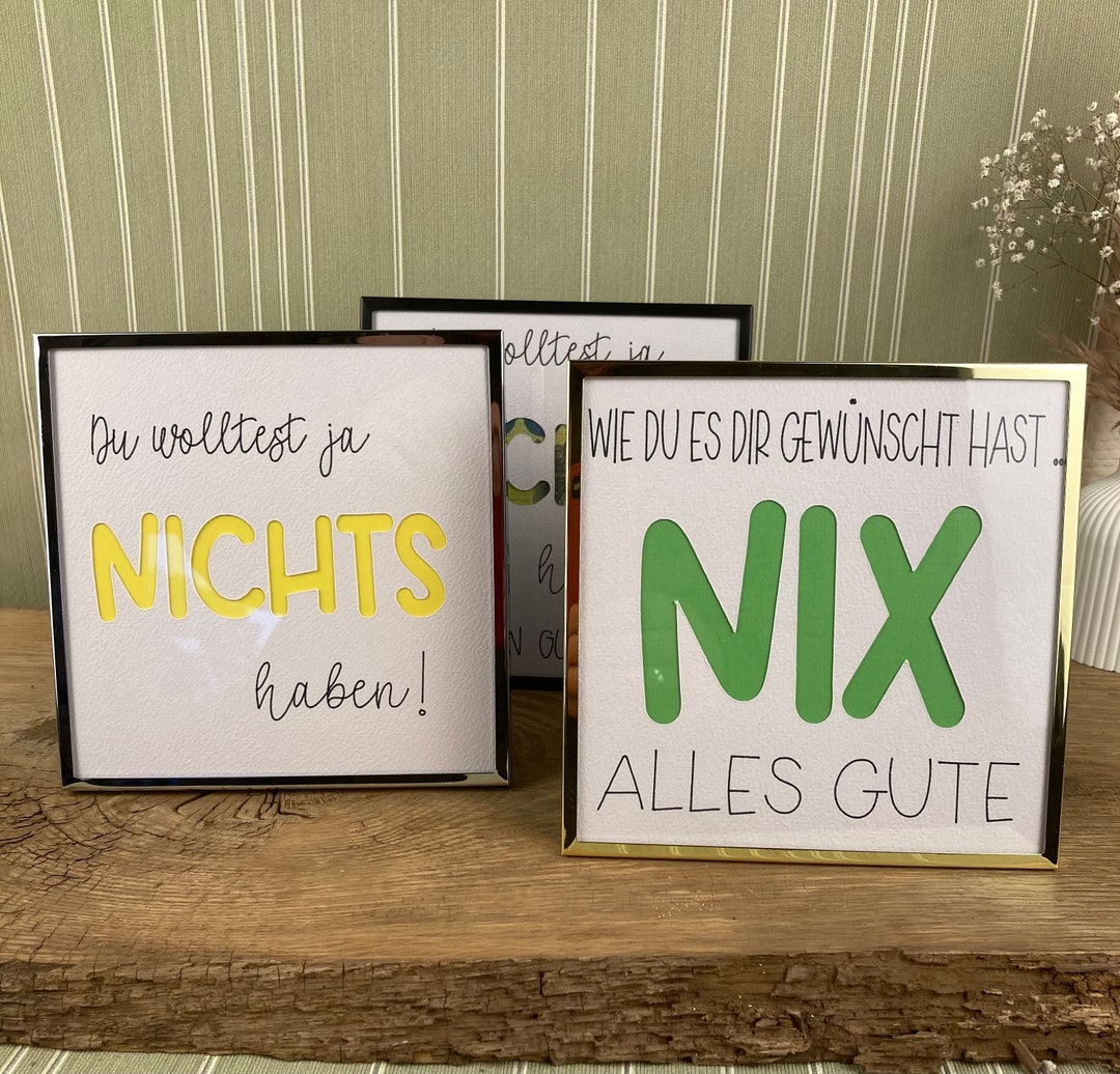 Geldgeschenk zum Geburtstag Nichts (Sofort Download) – Ja-Hochzeitsshop