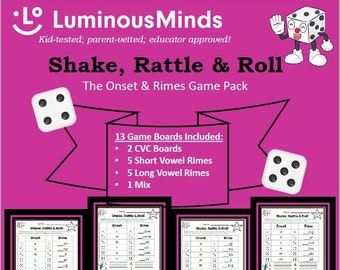 The Onset and Rimes Game Pack | Shake, Rattle and Roll Bundle Pack