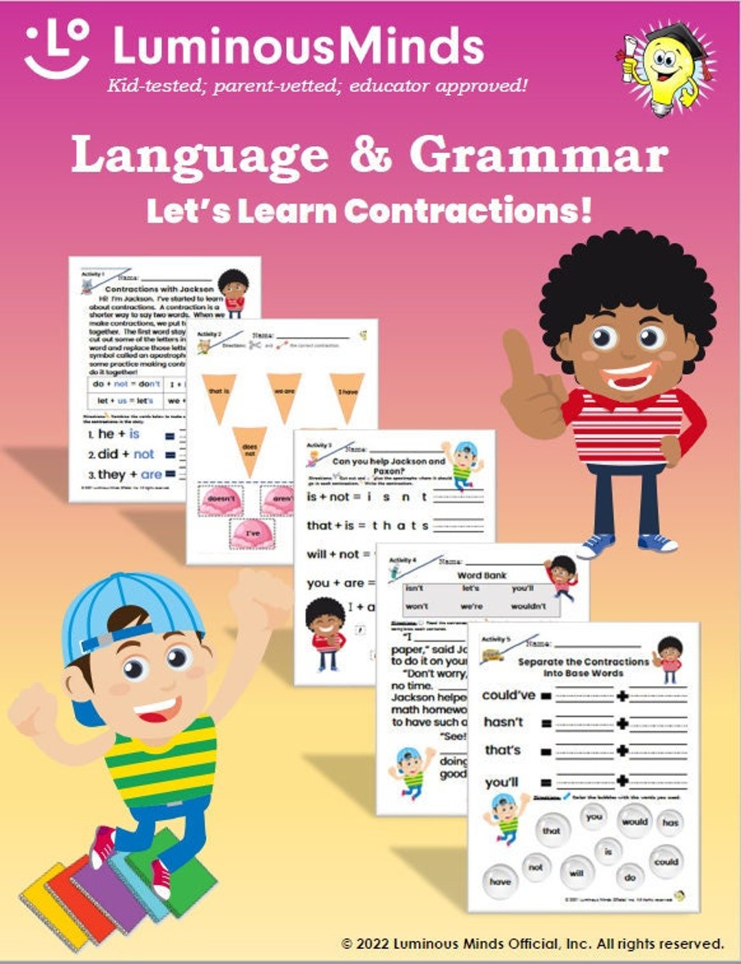 Language and Grammar Contraction Worksheet Pack - Etsy, image size:1080x1405