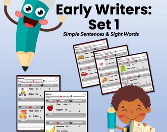 Let's Write!  Early Writer's Set 1: Simple Sentences & Sight Words