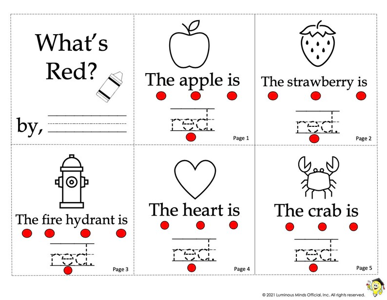 Learn Color Red Activity Pack | Preschool Worksheets (digital Download ...