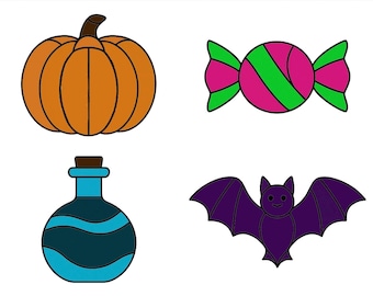 Patrones de vidrieras de Halloween