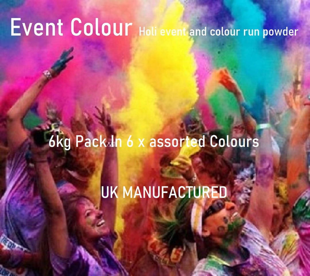 Event Colour - 6kg in 6 X Assorted Colours Holi Gulal and Colour Fun ...