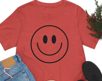 Smiley Face T-Shirt, Happy Emoji T-Shirt, Multi Colored Unisex Emoji Tee- Gift Idea for Teens and Teachers