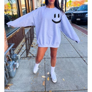 Smiley Face Sweatshirt | Smile Shirt | Embroidered Tee | Embroidered Smile Sweatshirt | Custom Sweatshirt | Retro Smiley Face Shirt