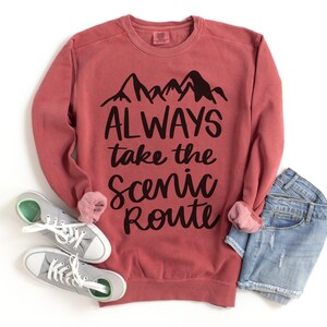 Toneel Route Sweatshirt | Wandel- en kampeersweater | Sweatshirt voor reizen en avontuur | Familie cadeau-idee