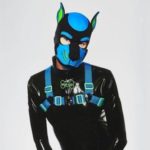 BEHYR Unisex Bulldog Tactical Harness -Pacific Blue with Lime Green