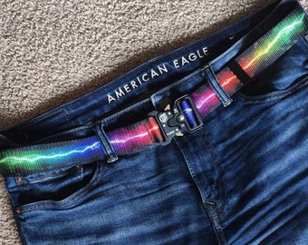 Belt - Rainbow Lightning with Tactical Buckle - BEHYR Gear