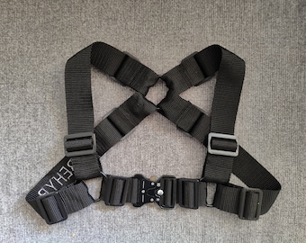 BEHYR Unisex Bulldog Tactical Harness - Black on Black on Black