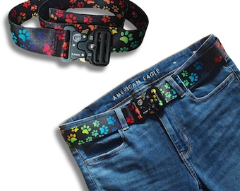 Belt Rainbow Paws Tactical Belt by BEHYR Gear - Quick release polyester military, hiking, tactical belt buckle