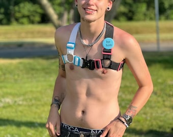 BEHYR Unisex Bulldog Tactical Harness - Trans-Pride (Multiple Styles)
