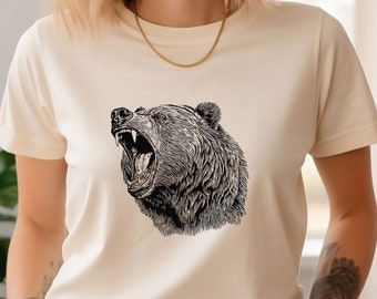Cute Bear T-Shirt, WildLife Bear Shirt, Hunting Tee, Nature TShirt, Adventure Bear T Shirt, Adventure Lover Tshirt, Bear Lover Gift Tee