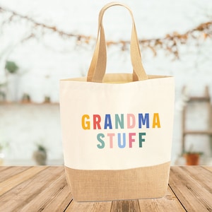 Grandma Tote Bag, Grandma Jute Bag, Grandma Stuff Bag, Nanny Tote Bag, Gift For Granny, Cute Nana Gift, New Grandma Gift, Grandma Birthday