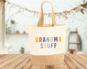 Grandma Tote Bag, Grandma Jute Bag, Grandma Stuff Bag, Nanny Tote Bag, Gift For Granny, Cute Nana Gift, New Grandma Gift, Grandma Birthday