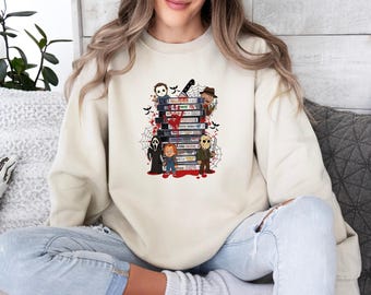 Spooky Films Sweater, Horror Movie Sweatshirt, Halloween Funny Jumper, Movie Lover Top, Halloween Jumper, Retro Halloween Top, Scary Top