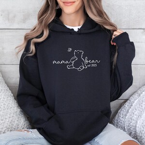 Mama Bear Hoodie, Custom Date Mum Jumper, Personalised Mama Top, New Mum Pullover, Mum To Be Jumper, Mothers Day Gift Top, EST 2025 Mum Top image 6
