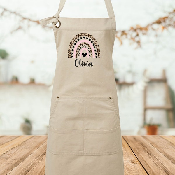 Name Apron, Personalised Apron, Custom Apron, Canvas Apron, Baking Apron, Kids Cooking Apron, Mum Birthday Gift, Women Apron, Kitchen Apron