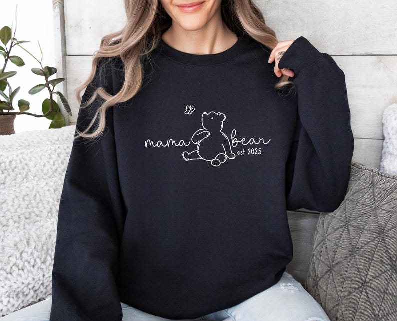 Pull personnalisé « Maman », Sweat-shirt « Maman Ours », Haut personnalisé « Maman », Pull « Nouvelle maman », Pull « Future maman », Cadeau Fête des Mères, Haut « Maman EST 2025 » image 7