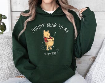 Custom Mama Pullover, Mummy Bear Hoodie, Mama Bear Est Top, Pregnancy Announcement Jumper, New Mum Christmas Hoodie, Personalised Mum Jumper