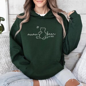 Mama Bear Hoodie, Custom Date Mum Jumper, Personalised Mama Top, New Mum Pullover, Mum To Be Jumper, Mothers Day Gift Top, EST 2025 Mum Top image 8