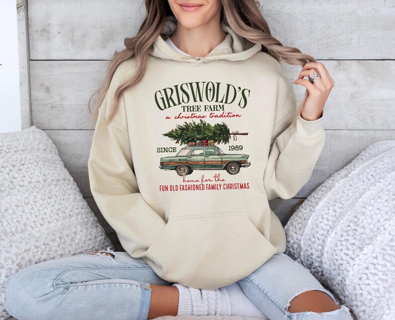 Griswold Christmas Hoodie, Old Fashioned Family Jumper, Tree Farm