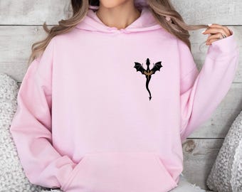 Fourth Wing Dragon Hoodie, Basgiath War College Jumper, Dragon Lover Pullover, Acotar Velaris Top, Dragon Rider Hoodie, Tattoo Dragon Jumper