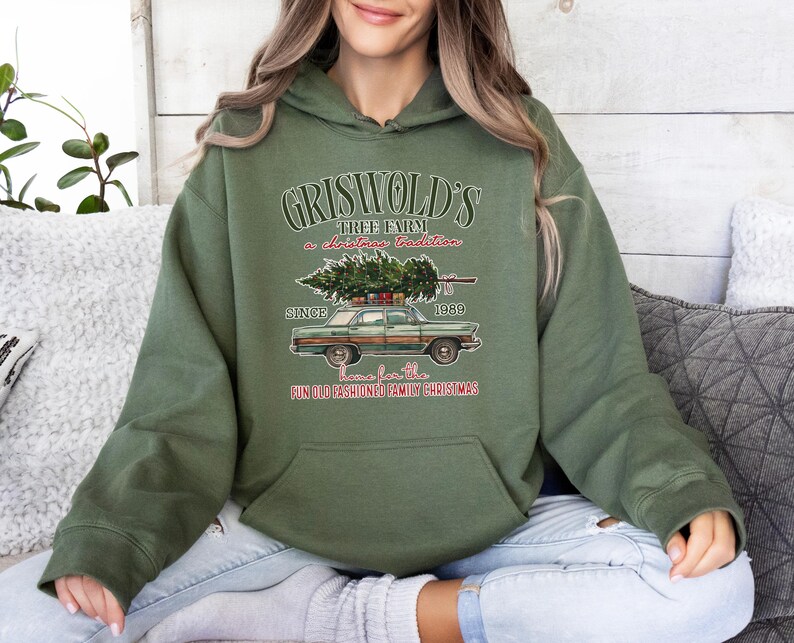 Griswold Christmas Hoodie, Old Fashioned Family Jumper, Tree Farm