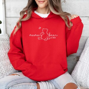 Mama Bear Hoodie, Custom Date Mum Jumper, Personalised Mama Top, New Mum Pullover, Mum To Be Jumper, Mothers Day Gift Top, EST 2025 Mum Top image 5
