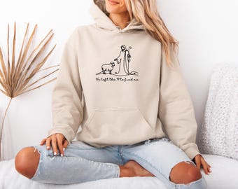 He Left The 99 Sweatshirt, Jesus Christmas Jumper, Xmas Religious Pullover, Bible Verse Top, Jesus Story Top, Church Christian Pullover