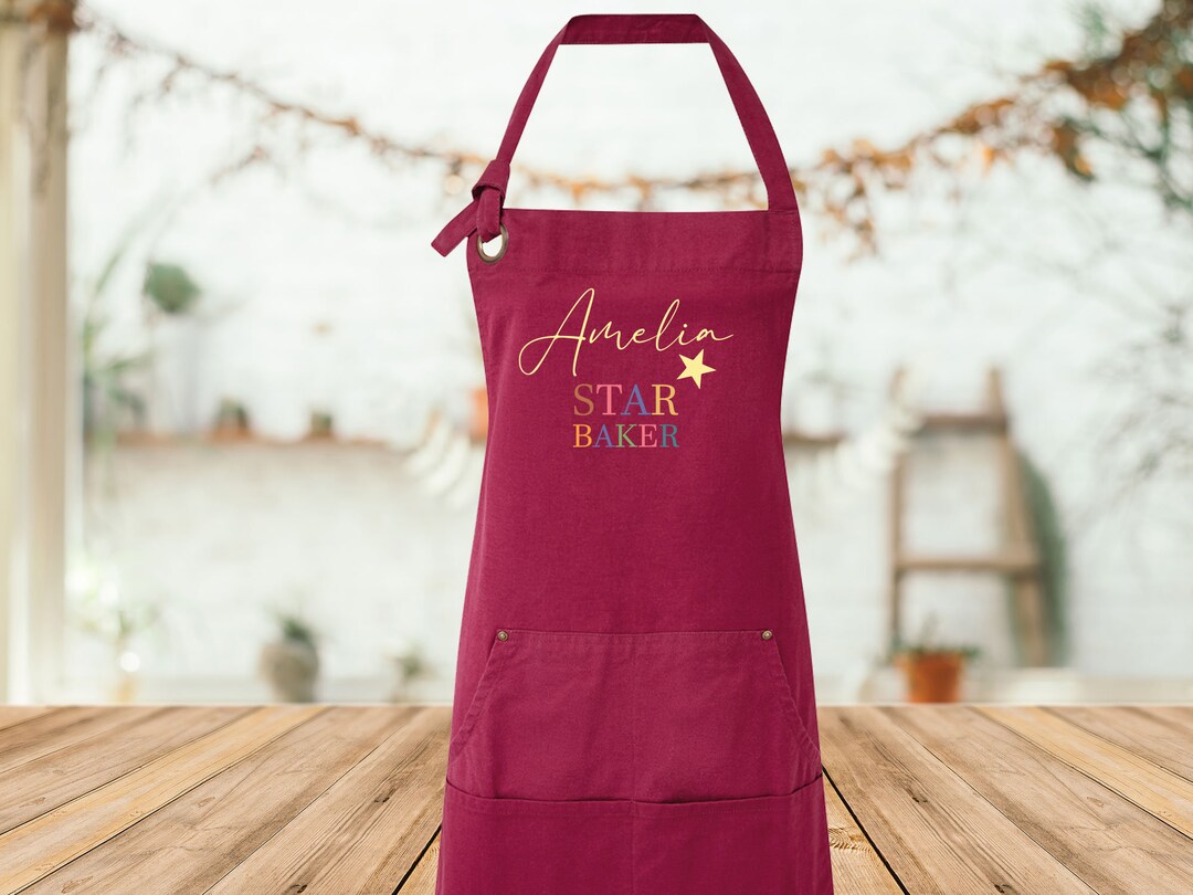 Personalised Children's Star Baker Apron Kids Baking