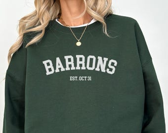 Barrons College Sweatshirt, Fever Series Inspired Pullover, Jericho Bookstore, Fae Bookish Merch, Sidhe Seer Sweater