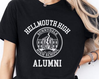 Hellmouth High Alumni Tee, Buffy Shirt, Sunnydale High T-Shirt, Retro TV Show Fan Gift, Buffy Willow Tshirt, Vampire Slayer Apparel