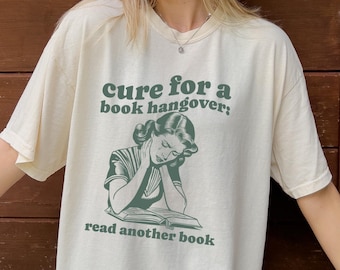 Book Hangover Comfort Colors Shirt, Reading Lover Gift, Retro Reader T-Shirt, Bookish Tee, Gift for Book Lover, Literary Gift