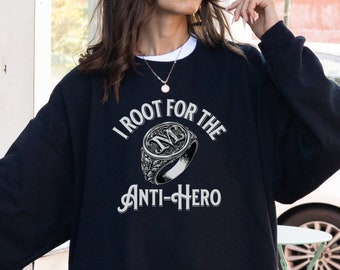 Felpa antieroe Malfoy, girocollo Dramione, regalo per fan di Draco, anello Malfoy, ammanettato, merchandising per fan, lettore di AO3, maglione per la lettura di fanfiction