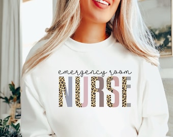 ER Nurse Sweatshirt, Emergency Nurse Sweater, Emergency Room Nurse Gift, ER Nurse Gift, RN Gift, Nursing Sweatshirt, Gift for Nurse