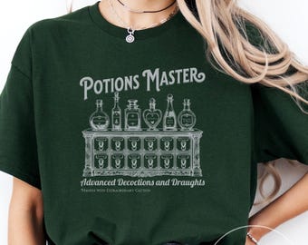 Potions Master Shirt, Dark Wizard Inspired Tee, Fantasy Book Lover Gift, Gothic Academia T-Shirt, Wizard School Shirt, Magical Potion Tee