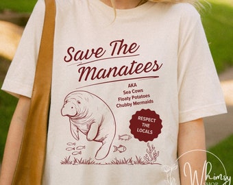 Save The Manatees Shirt, Chubby Mermaid T-Shirt, Floaty Potatoes Tee, Sea Cow, Respect The Locals, Ocean Science, Manatee Lover Gift