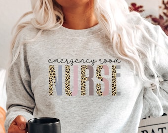 ER Nurse Sweatshirt, Emergency Nurse Sweater, Emergency Room Nurse Gift, ER Nurse Gift, RN Gift, Nursing Sweatshirt, Gift for Nurse