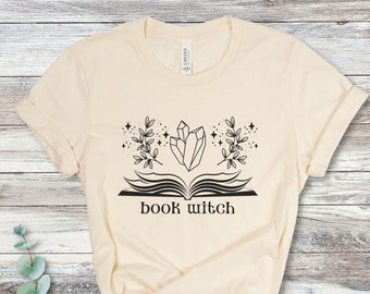 Book Witch T-Shirt, Bookish Shirt, Book Lover Gift, Fantasy Core, Fantasy Book Lover, Witchy Book Gift, Gift for Book Lover, Witch Gift