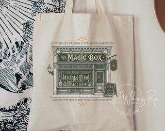 Magic Box Tote Bag, Buffy Sunnydale Cotton Bag, Vampire Slayer Fan Canvas Tote