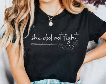 Dramione Fanfic T-shirt, Dramione Reader Gift, She Did Not Fight, Fanfiction Lover Tshirt, Paper Crane Tee, Fanfic Gift