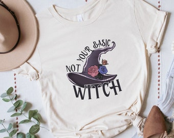 Not Your Basic Witch Shirt, Shirts for Witches, Halloween Witchy T-Shirt, Basic Witch Tee, Witch Costume, Cute Witch Hat Shirt