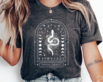Fanfic Draco Shirt, Dramione Fanfiction T-Shirt, Malfoy Tee, AO3 Merch, Dramione Reader Gift, Runes Snake Magic, Gift for HP Fanfic