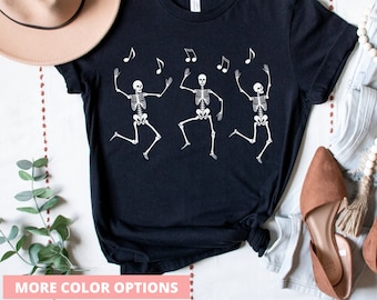 Dancing Skeletons Halloween T-Shirt | Unisex Fall Shirt