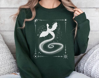 Sudadera con el Patronus del Dragón, Sudadera con Dramione, Regalo para amantes de los fanfictions, Regalo para amantes de los fanfictions, Sudadera con cuello redondo para lectores de fanfictions