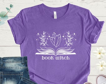 Book Witch T-Shirt, Bookish Shirt, Book Lover Gift, Fantasy Core, Fantasy Book Lover, Witchy Book Gift, Gift for Book Lover, Witch Gift