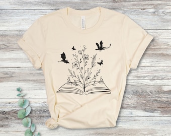 Book Dragon Shirt, Fantasy Book Lover Gift, Gift for Bookworms, Reader Shirt, Reading Gift, Book Club Gift, Librarian Gift, Dragon Gift